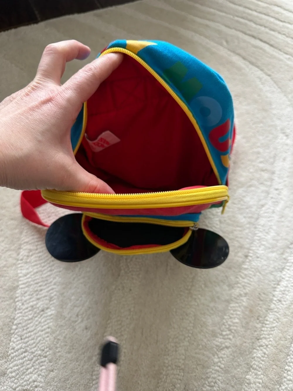 Mickey Mouse Kids Mini Backpack in Red, Yellow, Blue